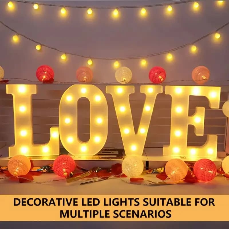 Luci notturne a LED bianche con lettere e numeri da 21,8 cm, luci decorative alimentate a batteria, luci da parete per matrimoni, compleanni, feste, Natale