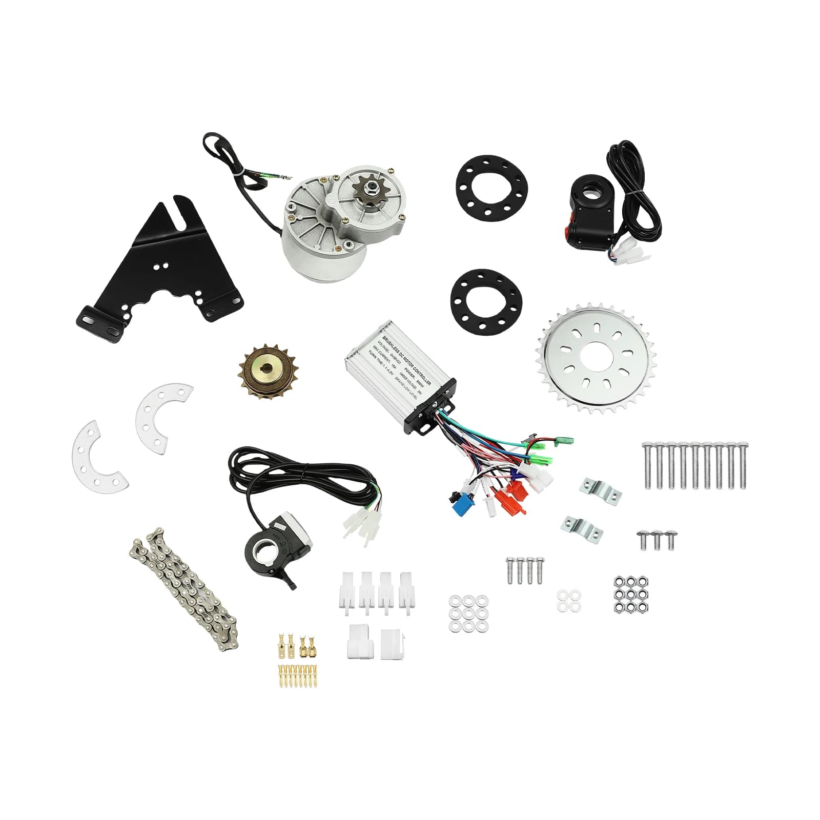 Electric Bike Conversion Kit 36V 350W Brushless Motor Kit with Thumb Throttle Front/Rear Wheel E-Bike Motor for Bicycle Upgrade