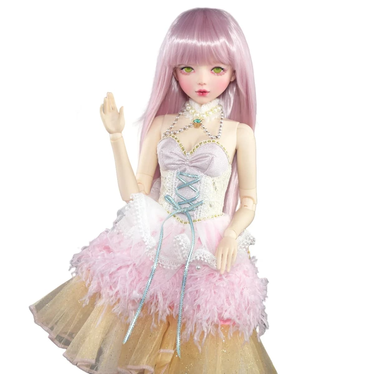 YUTOTUE 22 inch Princess Girl Doll Green Eyes Changeable Makeup Lifelike 1/3 BJD Doll