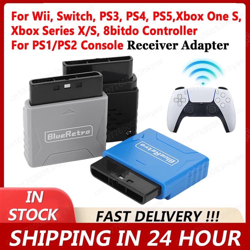 Adattatore ricevitore controller wireless per console di gioco PS2 PS1 Convertitore adattatore Bluetro per 8bitdo/PS4/PS5/Xbox One S/Wii