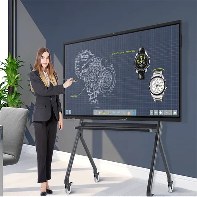 Pannello Interattivo, 65 Pollici, Lavagna Intelligente, 4K UHD, Schermo Interattivo, Touch Screen, per Scuola e Riunioni d'Ufficio