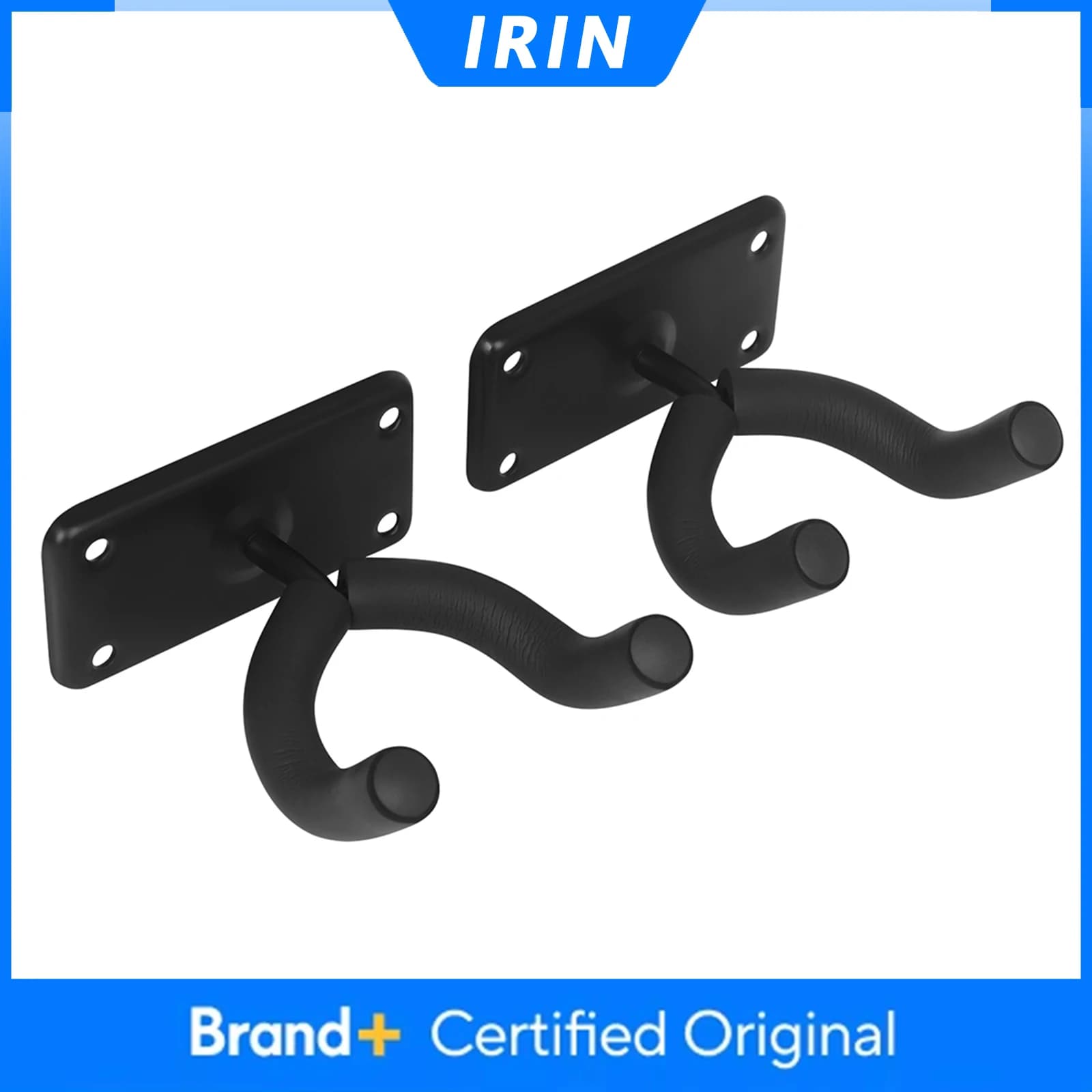 IRIN 2 Pezzi Supporto da Parete in Metallo per Chitarra, Gancio Quadrato per Chitarra, Violino, Basso, Ukulele, Banjo, Accessori per Strumenti Musicali