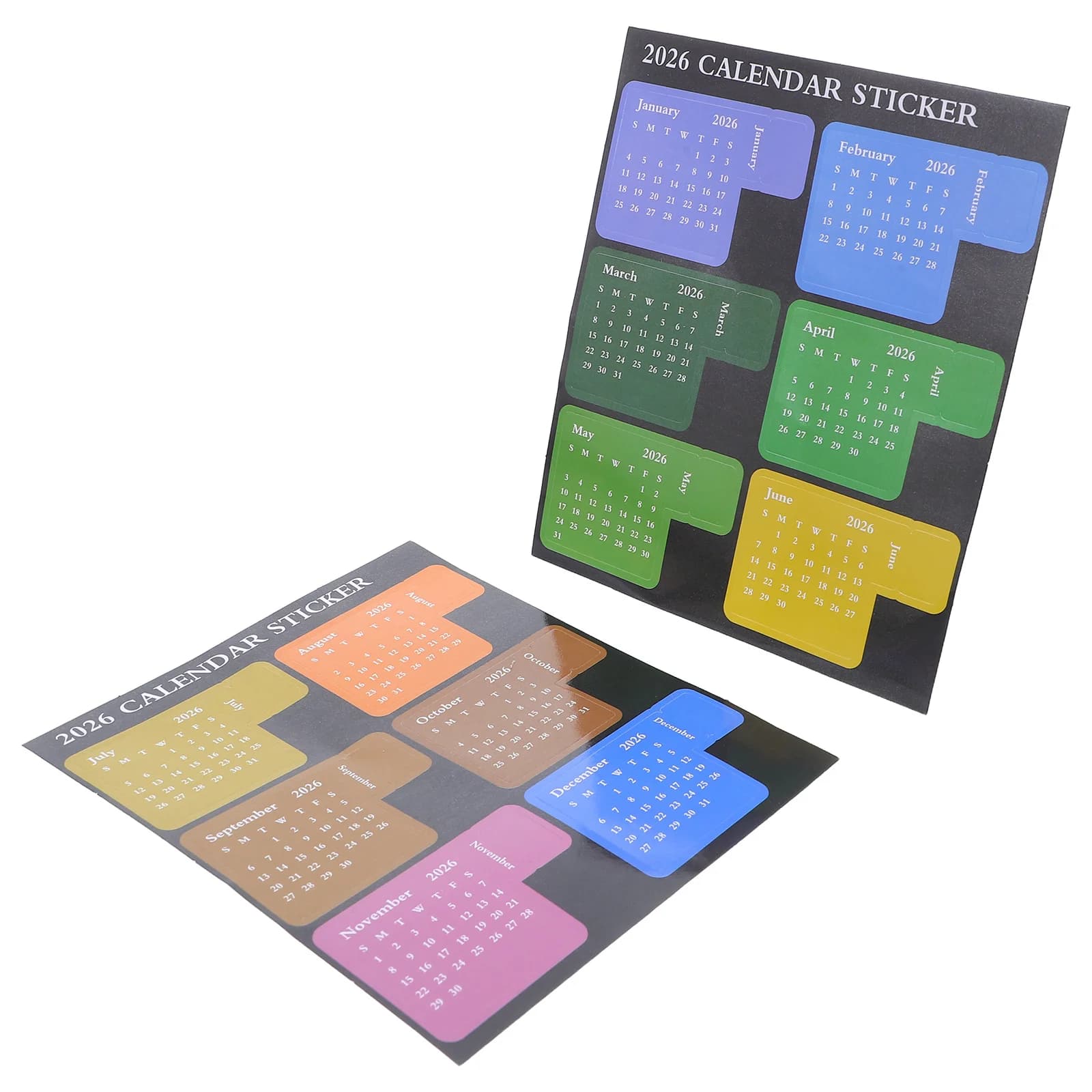 1Set 2026 Calendario Planner Adesivi Divisori mensili Schede Indice adesivo Etichette per riviste Notebook Diari Segnapagina