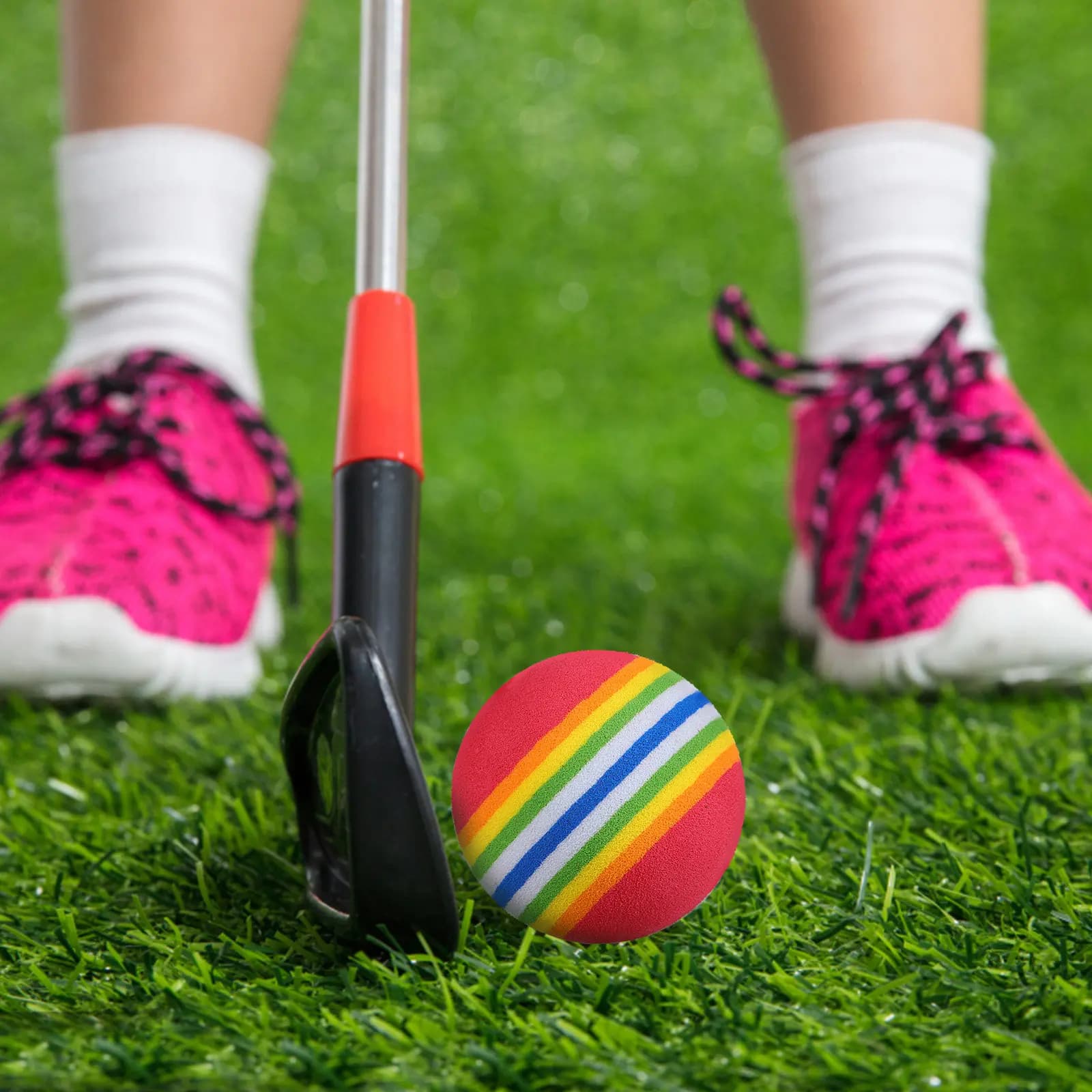 26 Palline da Allenamento Colorate a Strisce in EVA Flessibile per Golf, Giardino, Interni, Campo Pratica e Gioco per Gatti
