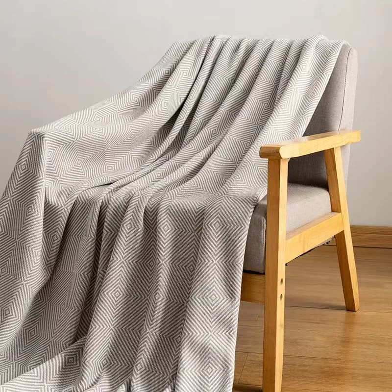 2025 nuova coperta soggiorno pisolino divano coperta asciugamano da comodino ufficio coperta aeronautica modello di carta modello lisca di pesce