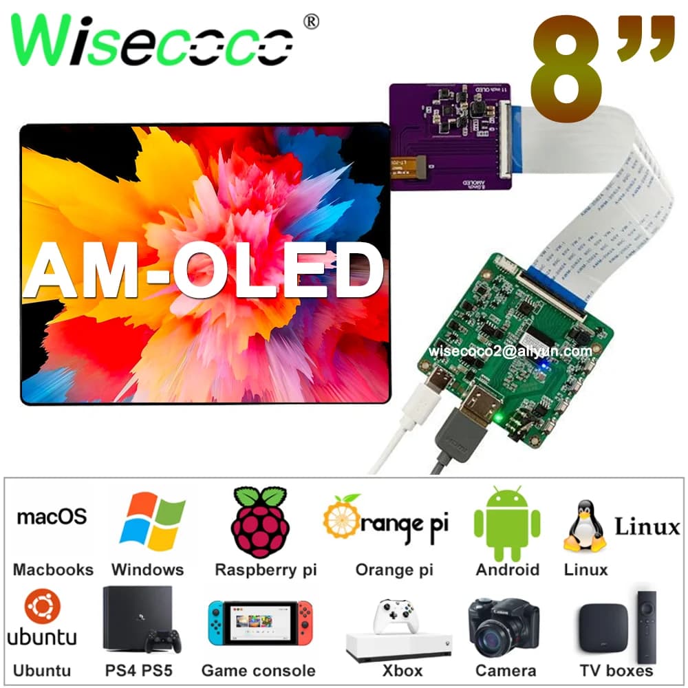 8 Inch OLED Display 2K 2480x1860 IPS 4:3 Amoled Screen for Raspberry Pi Orange Pi Game Console MacBook Laptop Secondary Display
