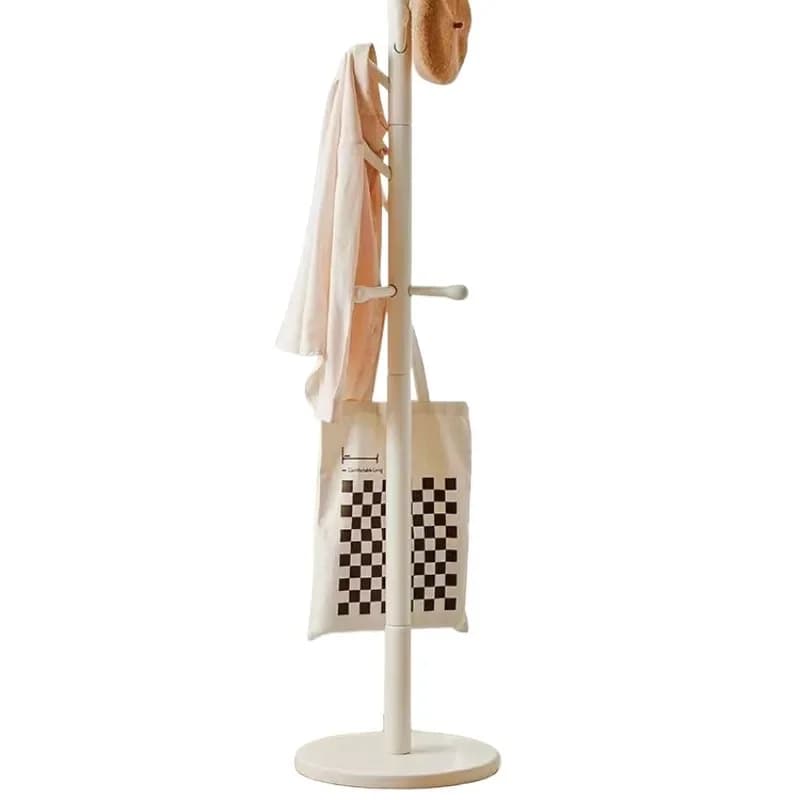 Beech Wood Floor Standing Coat Rack Vertical Clothes Hanger for Bedroom Living Room Simple Home Storage Organizer