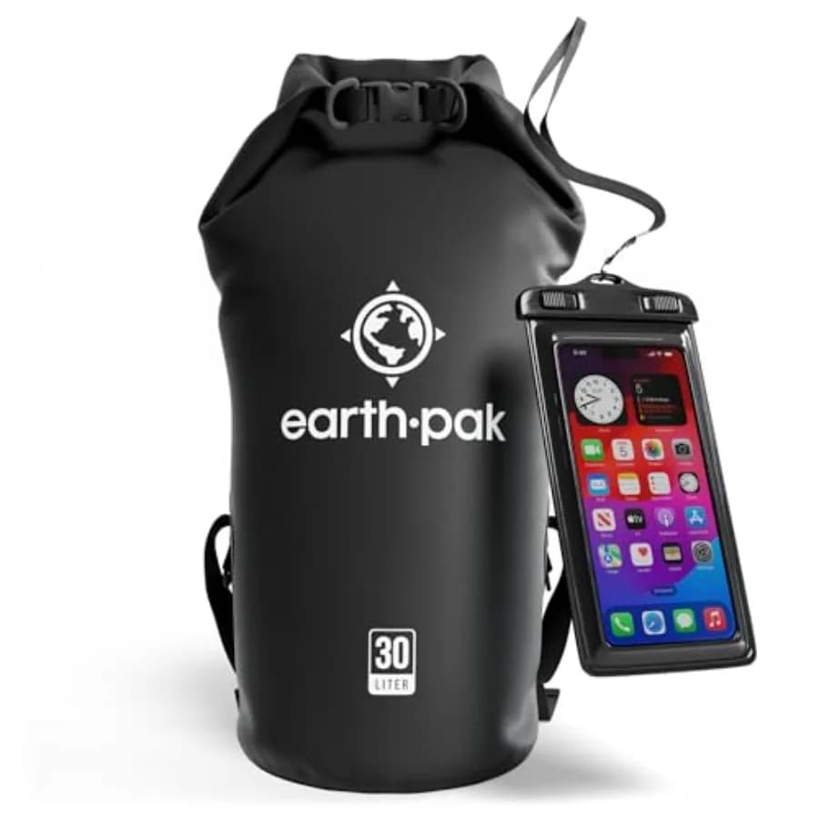 Borsa Impermeabile - Zaino Impermeabile con Chiusura Roll-Top per Mantenere l'Attrezzatura Asciutta durante il Kayak, con Custodia Impermeabile per Telefono