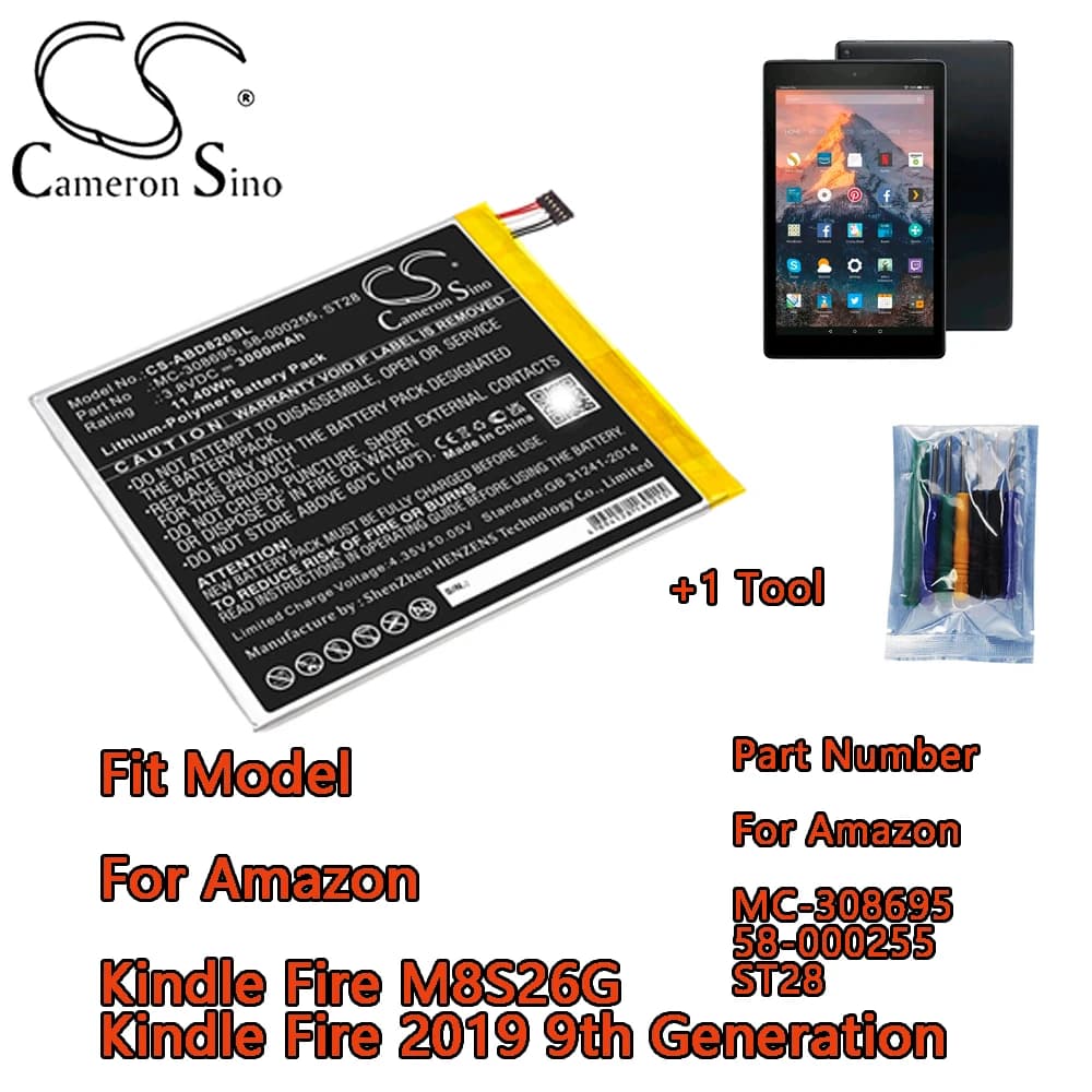 Batteria tablet per Amazon Kindle Fire M8S26G Kindle Fire 2019 Numero parte di 9a generazione per Amazon MC- 308695 58- 000255 ST28