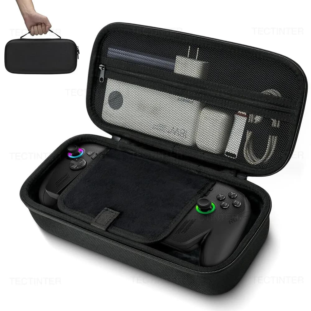 Custodia da trasporto di grande capacità per ASUS ROG XBOX ALLY X 2025 Borsa da viaggio rigida in EVA portatile per accessori ROG Xbox Ally X
