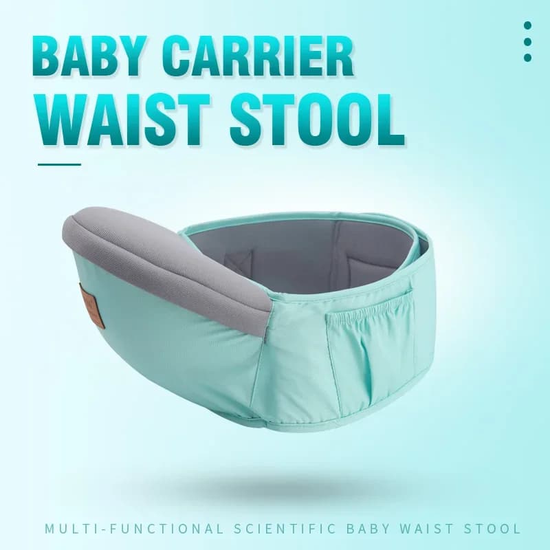 Baby Hip Seat Ergonomic Stool, Wide Waistband & Side Pocket Infant Hip Seat, Lightweight Newborn Holder for Home Travel Walking