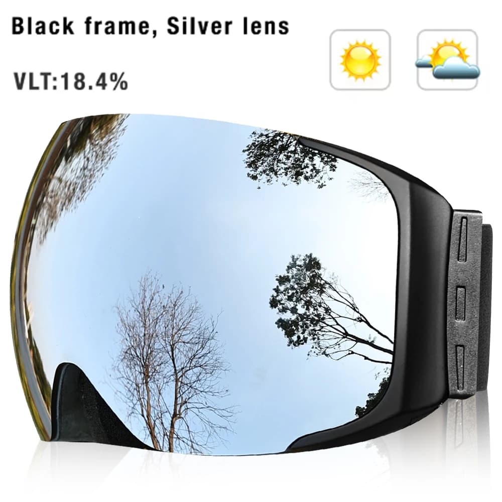 Occhiali da Sci Magnetici UV400 Antiappannamento, Lenti Magnetiche per Snowboard e Motoslitta, Occhiali da Neve per Uomo e Donna, Sport all'Aperto