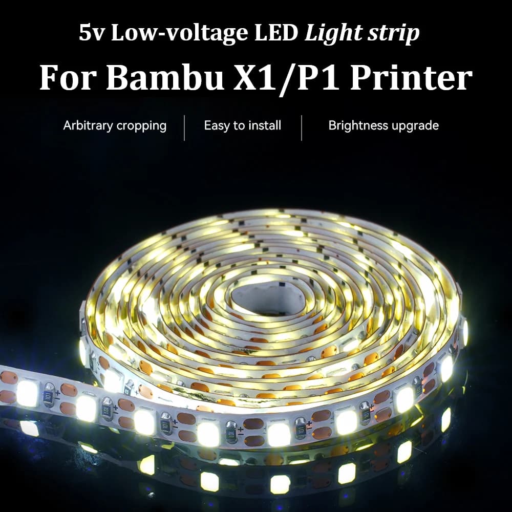 Led Strip LED Downlight for Bambu Lab X1c P1s P1P X1 5V 0.3A 150cm IP44 3D Printer Lighting Lamp Super Bright