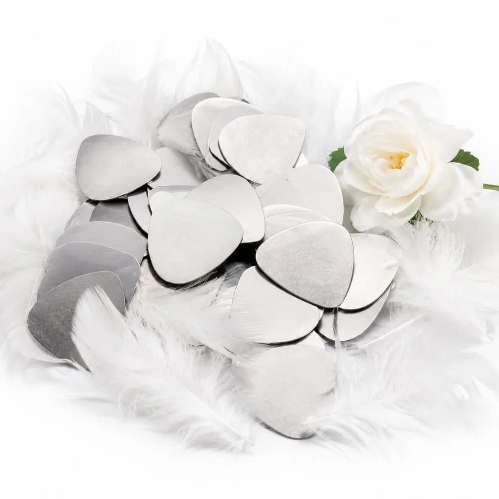 6pcs Silver Metal Guitar Pick Blank Stainless Steel Plectrums DIY Custom Engraving Parts YMY
