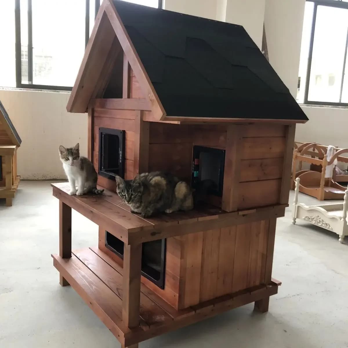 Cuccia per gatti da esterno universale per tutte le stagioni, villa calda invernale per gatti, casetta impermeabile per cani e gatti da esterno