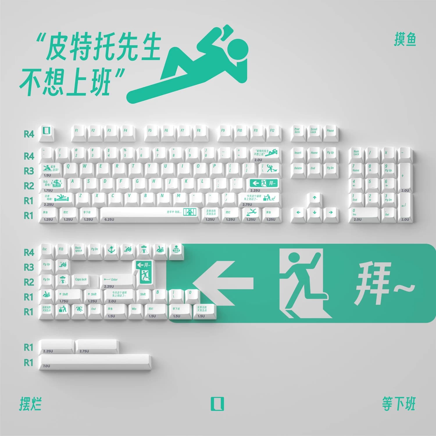 140 keys Pitot mechanical keyboard Keycaps PBT sublimation Cherry Profile Keycap for VGN Lucky65 HI75 mechanical keyboard keycap
