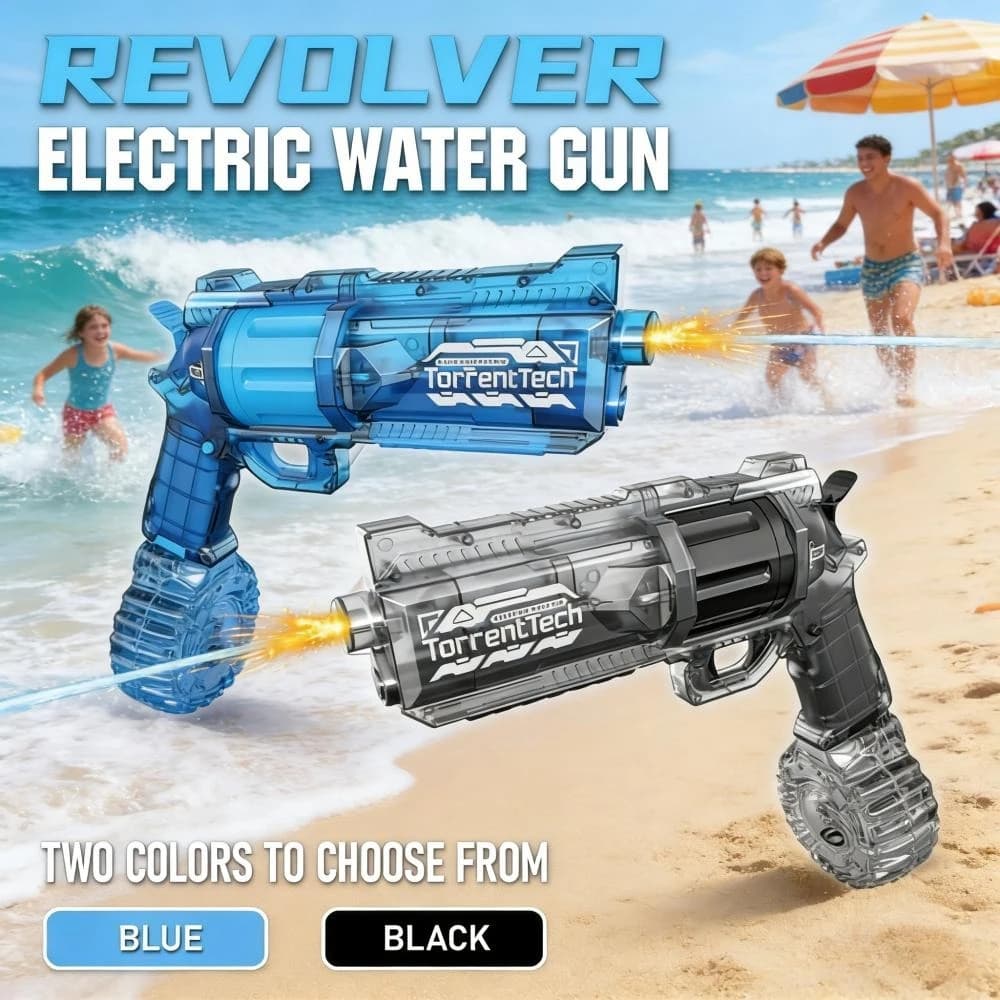 Pistola ad Acqua Elettrica ad Alta Capacità con LED sul Cannello, Giocattolo Estivo per Battaglie d'Acqua in Spiaggia, Regalo di Compleanno per Bambini