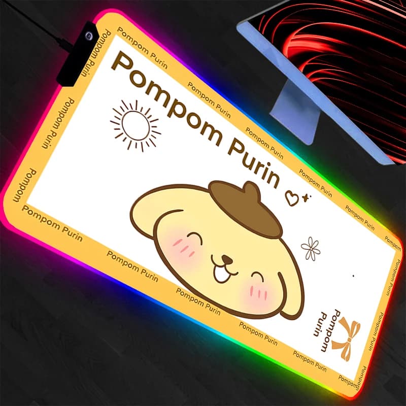 LED Mouse Mat Pompompurin Gaming Accessories Soul Mouse Mat RGB Gamer PC Computer Keyboard Backlight