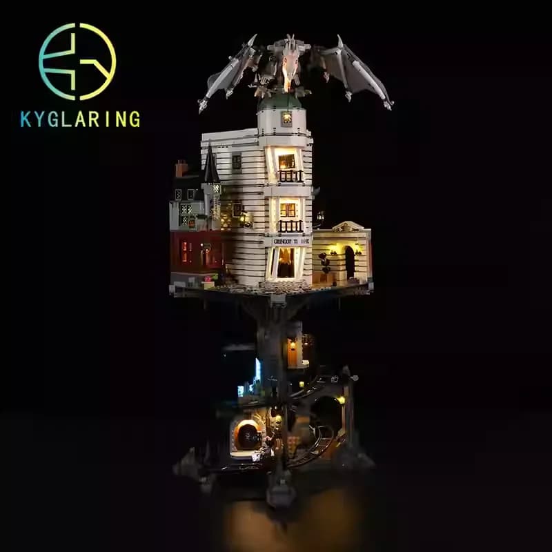 Set di luci LED creative compatibili con Lego 76417 Harry Potter Gringotts Wizarding Bank, lampada decorativa (solo luce, senza blocchi)