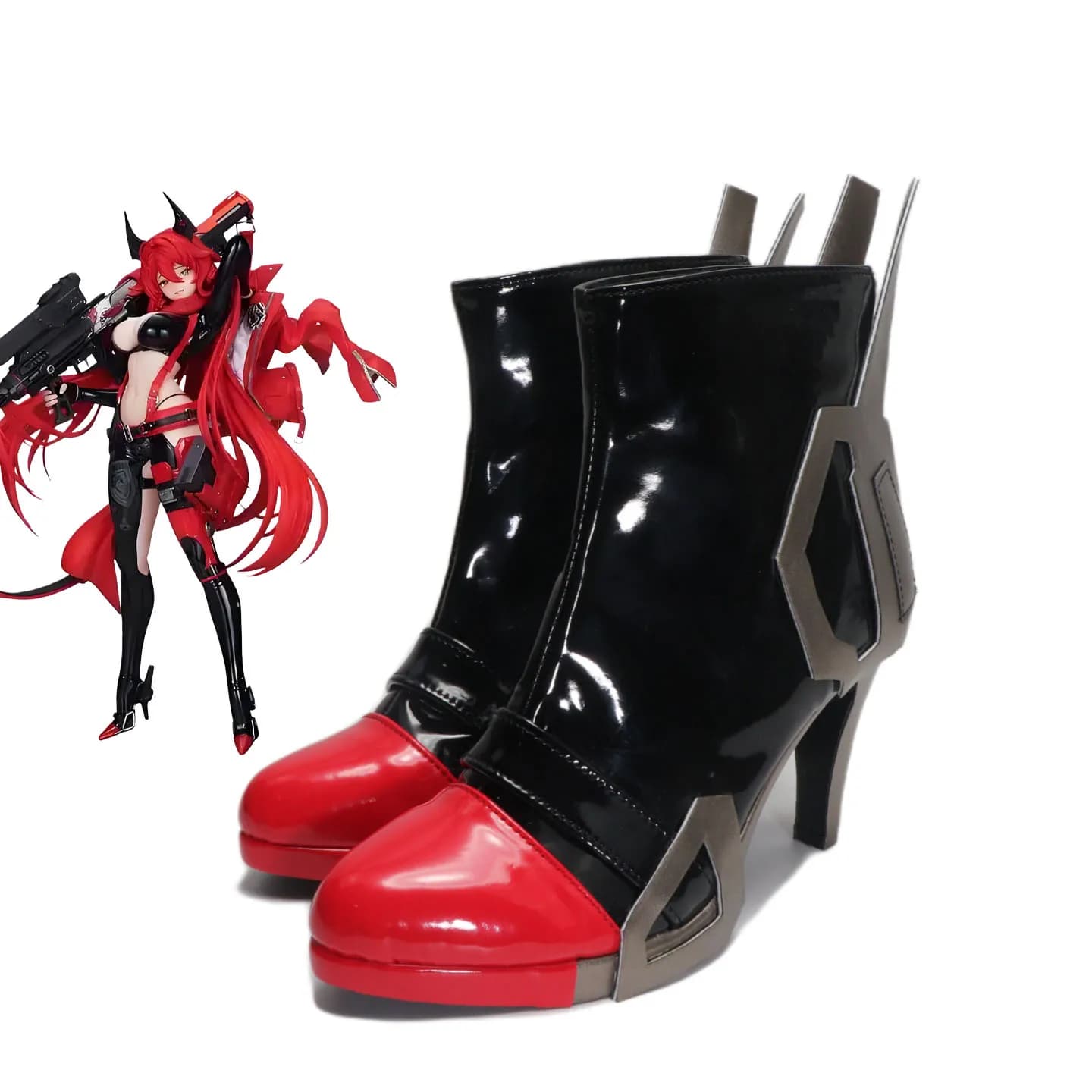 Anime Game Shoes NIKKE Little Red Riding Hood Cosplay Boots Halloween Costume Accessories Props Made