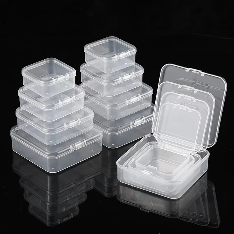 5/10 Pcs PP Storage Box Mini Transparent Plastic Case Container Square Rectangle Packaging Box For Jewellry Beads Small Items
