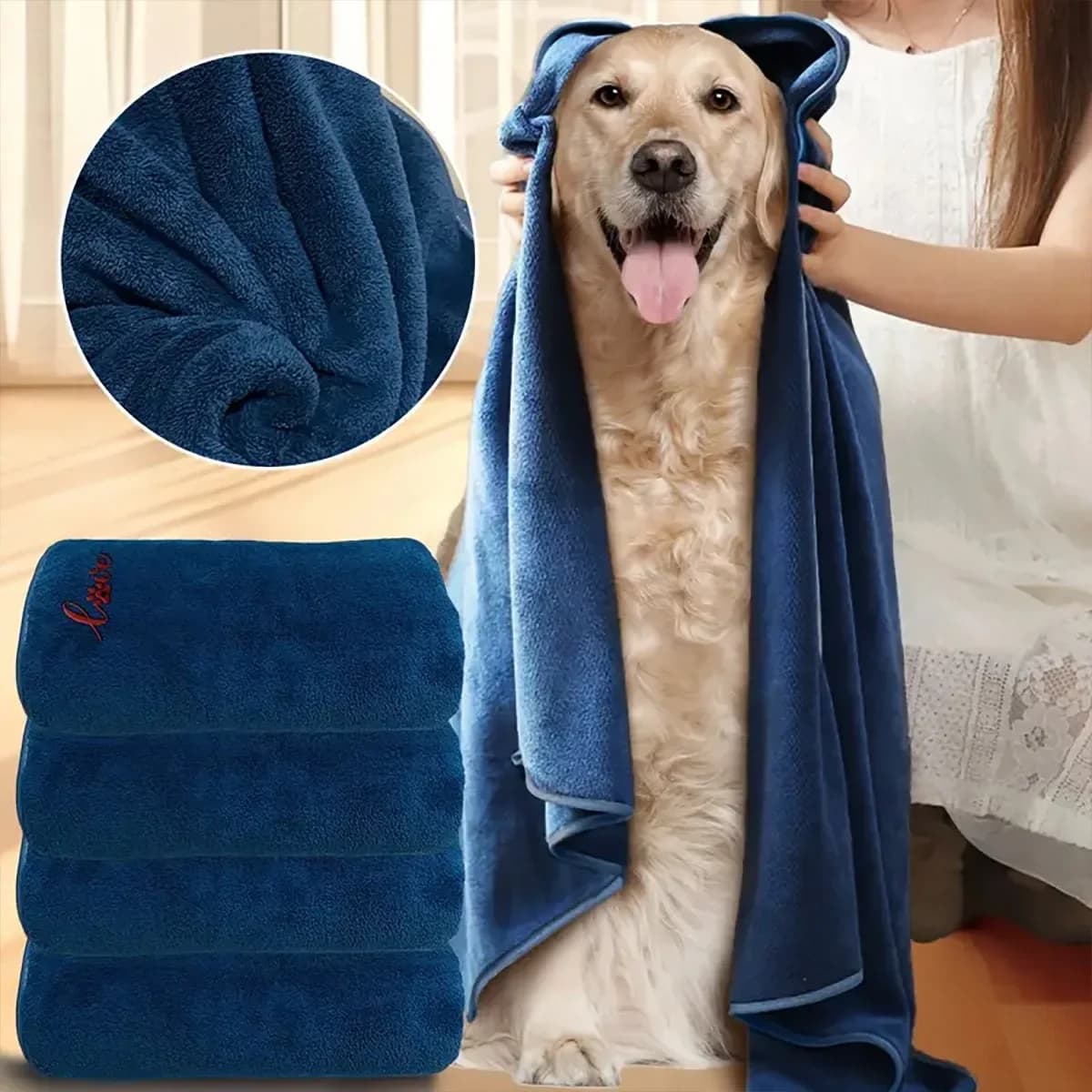 1/2/4pcs Quick drying dog and cat towel Soft fiber towel Bathrobe for pets Cleaning towel Covenient Furnishings for pets