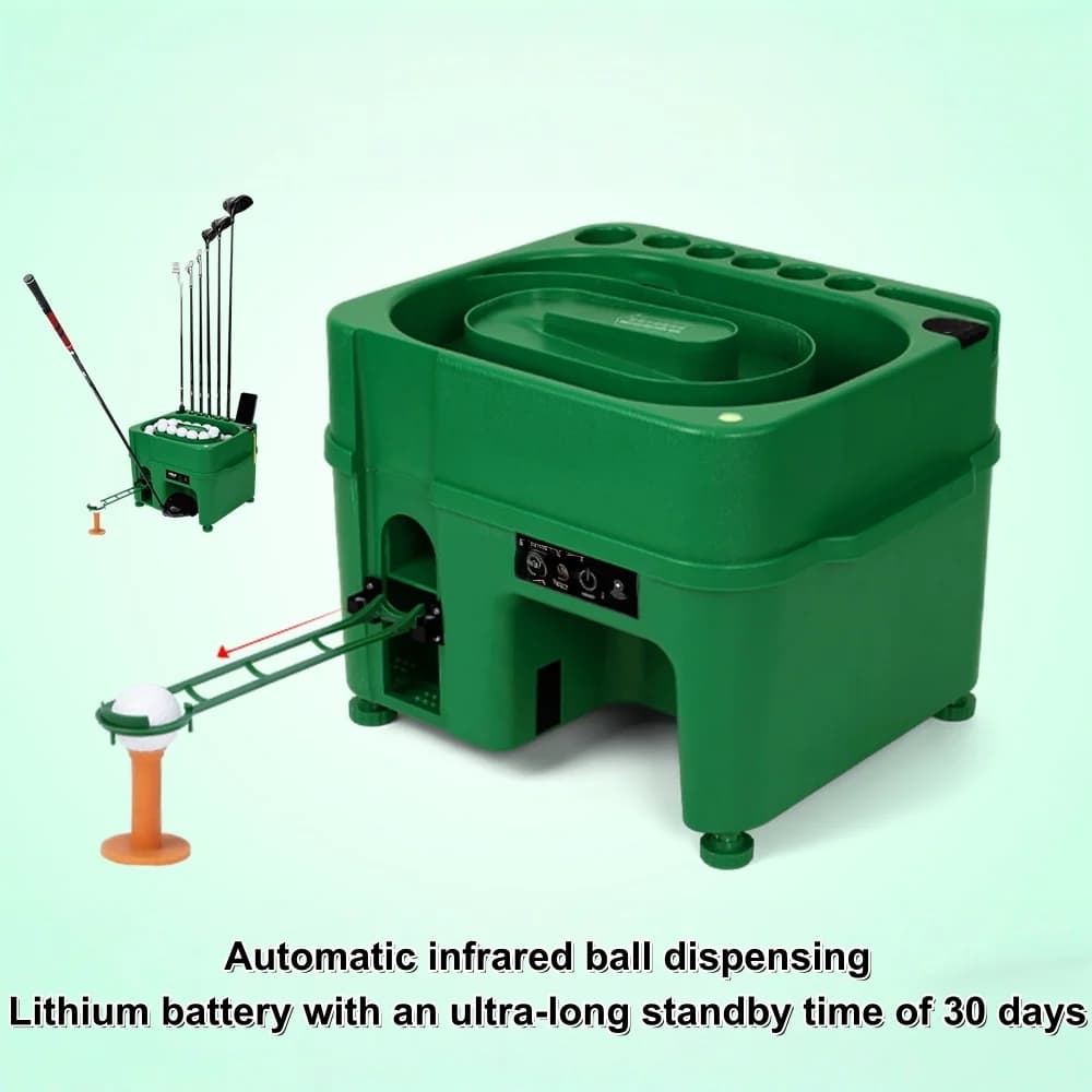 Multifunctional Golf Ball Dispenser with Club Holder, Featuring Club Storage and Storage Capabilities