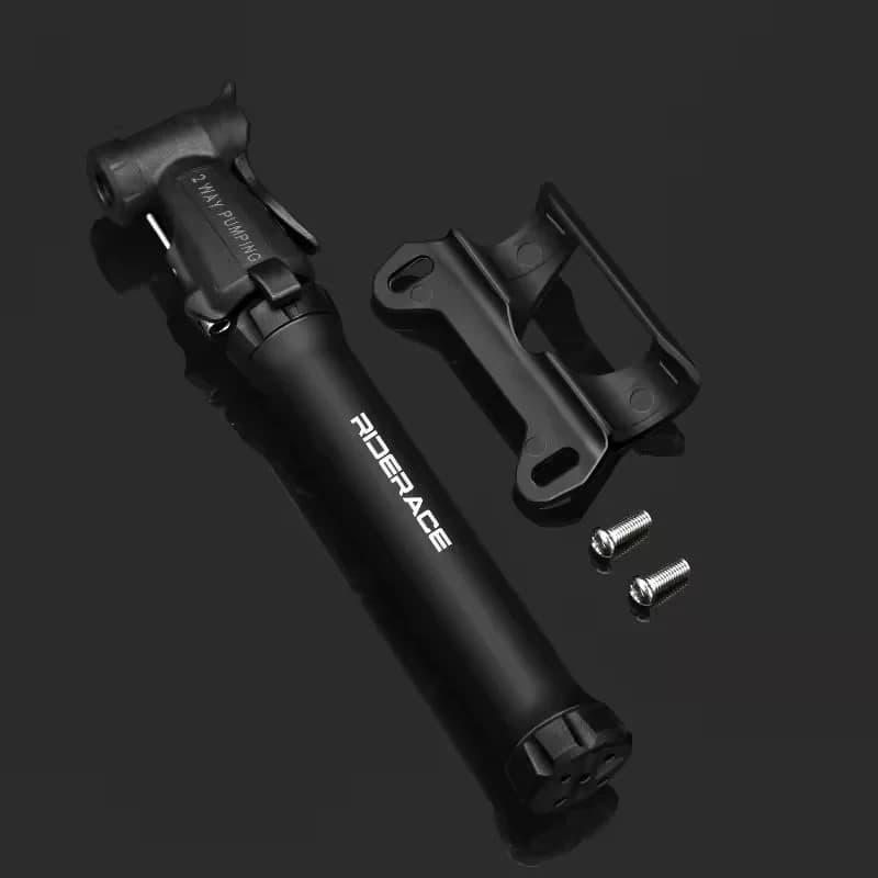 Portable 2-Way Hand Bike Pump, Mini Bicycle Tire Inflator Fit Schrader & Presta Valve, Lightweight Air Pump for MTB Mountain Roa