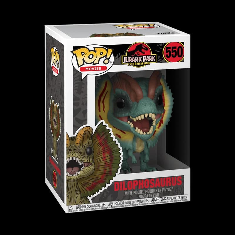 Funko Pop Movie: Jurassic Park - Dilophosaurus (con scena di inseguimento) - Regalo di Capodanno - Ottimo regalo per amici e familiari per Natale, Capodanno e compleanni, Decorazione a tema pop culture, Regalo di compleanno, Oggetti da collezione a tema fumetti, Merchandise ufficialmente licenziato, Oggetti da collezione premium, Oggetti da collezione a tema fumetti, Regalo per geek, Oggetti da collezione