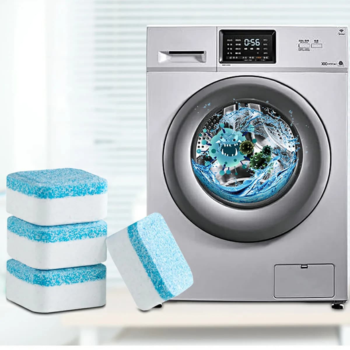 A box of 12pcs washing machine cleaners washing machine tub cleaning effervescent tablets deep cleaning chemical stain removal