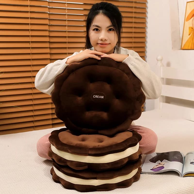 42cm Plush Cookies Pillow Kawaii Simulation Food Chocolate Chip Cookies Soft Doll Cushion Sofa Bed Decoration Kids Toys Gift