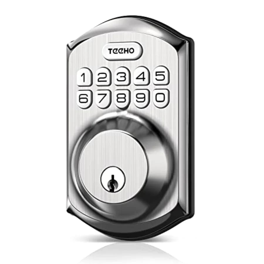 TE001 Serratura per Porta d'Ingresso con Tastierino - Serratura Intelligente per Porta Principale con 2 Chiavi - Chiusura Automatica - Facile Installazione
