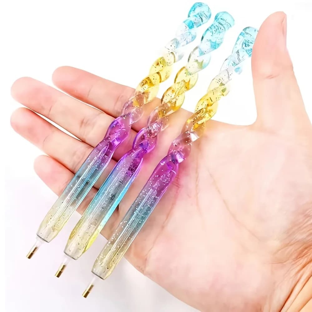 3pcs Diamond Painting Point Drill Pen Tool 5D DIY Diamond Embroidery Cross Stitch Colorful Rhinestone Point pen Tools Gift