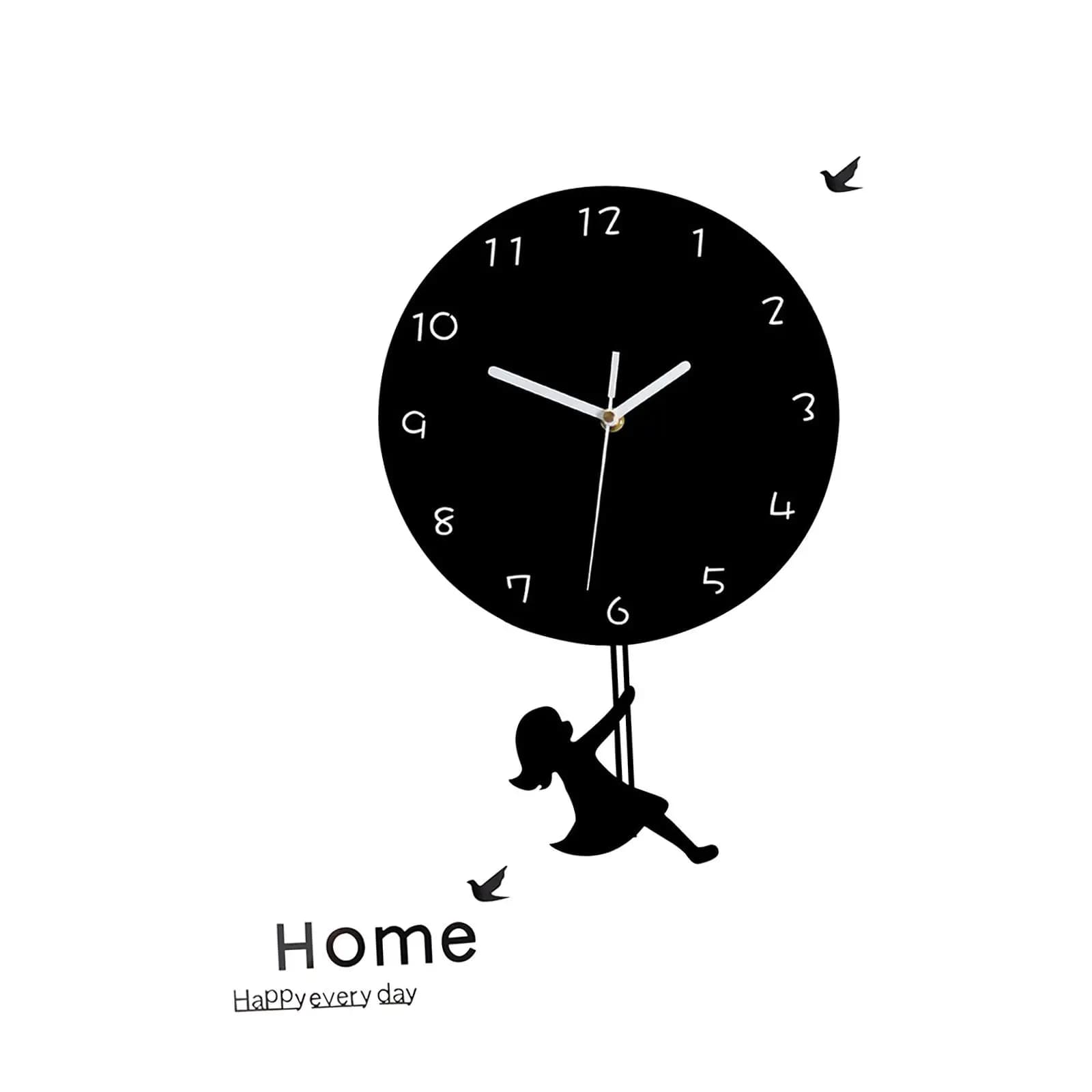 Wall Clock Arabic Numbers Acrylic Mute Fashion Creative Art Wall Hanging Clock for Bedroom Hotel Dining Room Home Decoration
