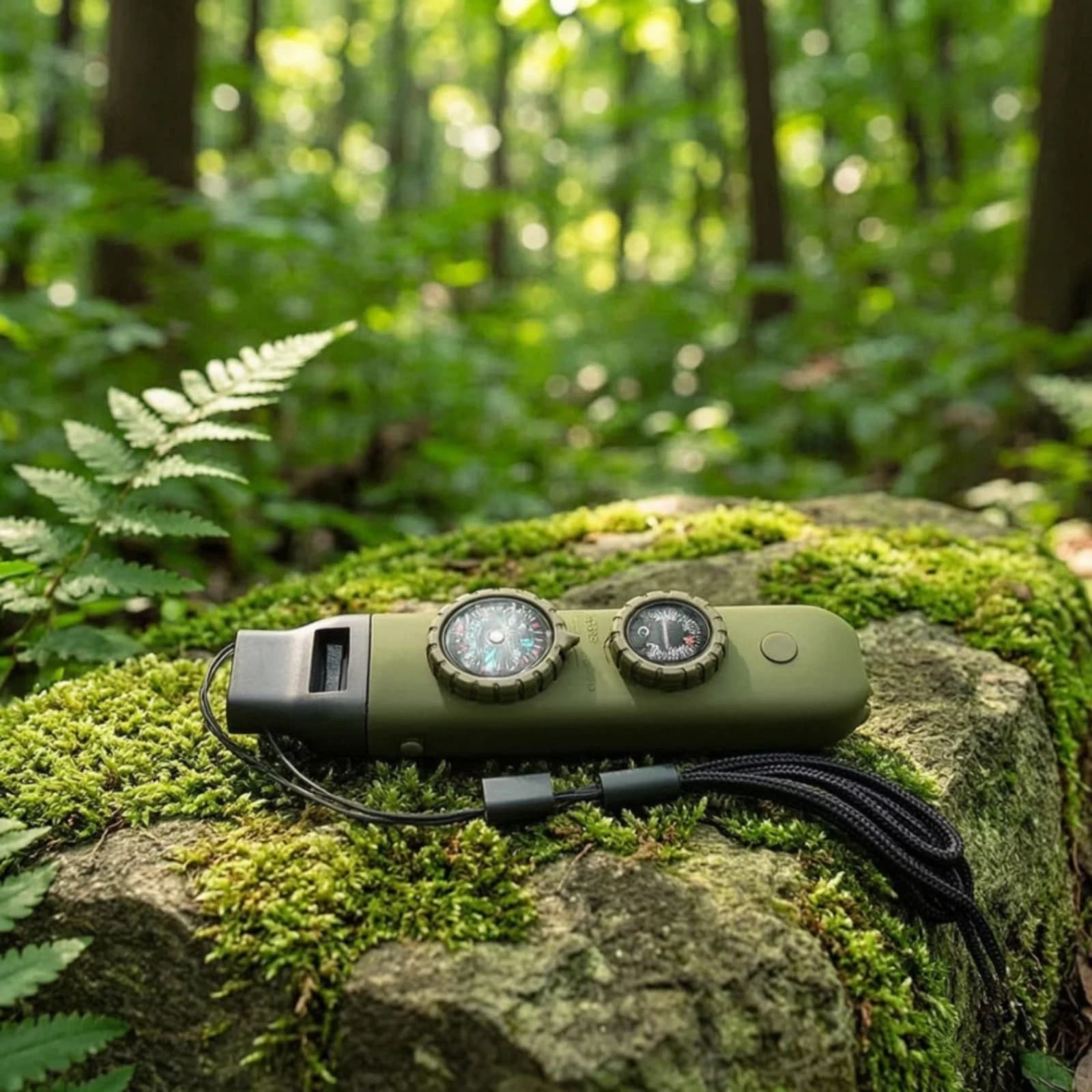 Handheld Whistle with Lanyard Outdoor Portable Whistle with Compass Lightweight Slim for Hikers, Camping, Hiking