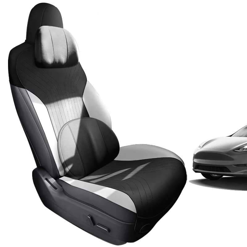 Five posti Sport Fashion Design Four Seasons Universal Leather Car Interior Accessorio Coprisedile Tesla Model Y Nero Arancione