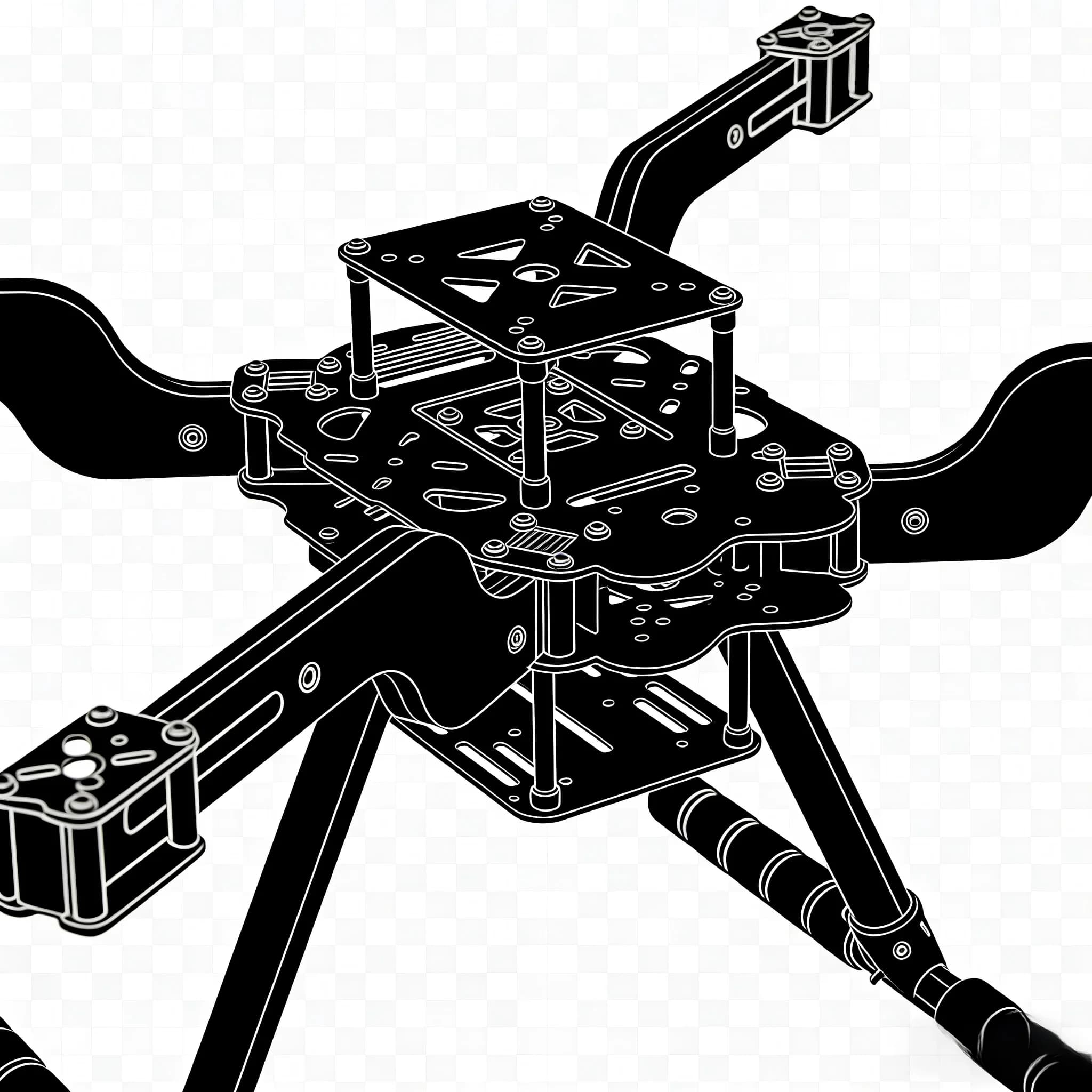 HanNiu Open Source New Smart Drone 300 450MM Quadrotor Rack RC Multicopter Multi-Rotor With Landing Gear