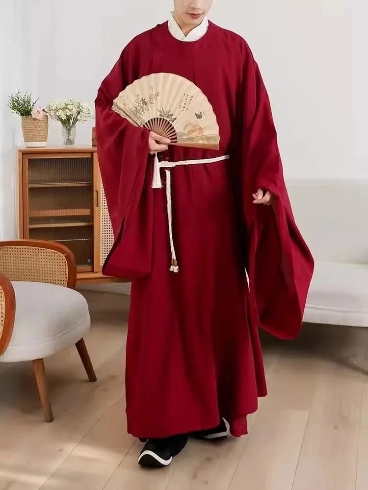 Classico Tang Song Dynasty Hanfu Uomo Donna Tinta unita Girocollo Robe Nicchia Scholar cinese Poeta Costume Coppia Panno Cosplay