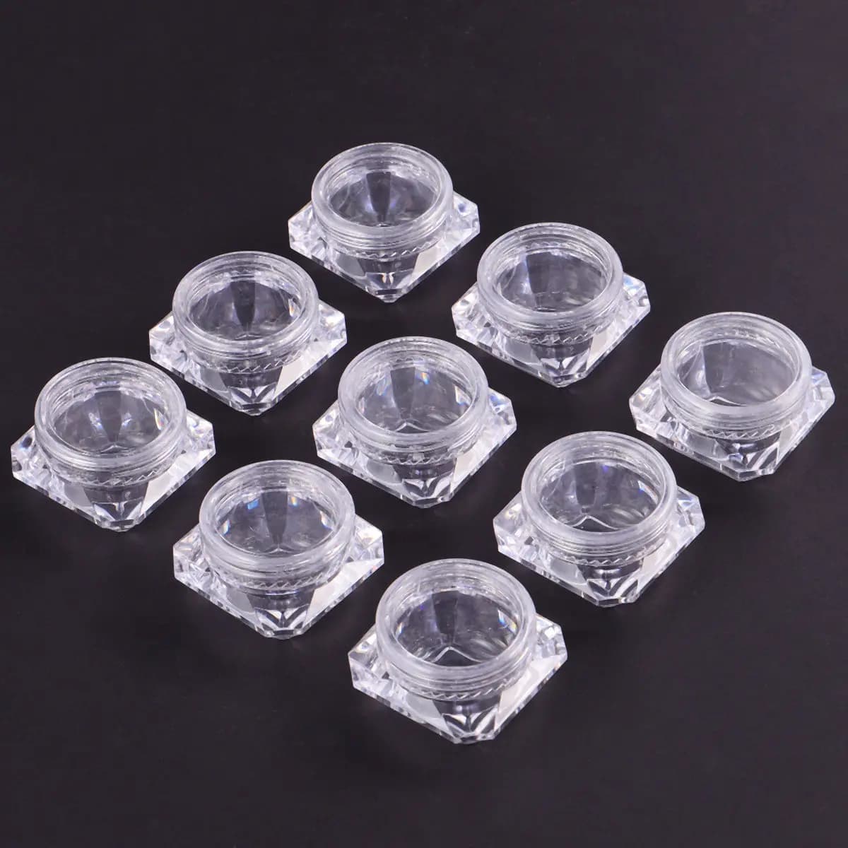 Contenitori trasparenti da 20 pezzi, ricaricabili, a forma di diamante, per polvere sfusa, glitter, ombretto, vasetti per conservare la crema