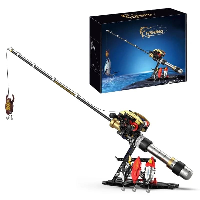 425 Pezzi Set di Costruzioni Modello Canna da Pesca, Giocattoli MOC, Mattoncini per Assemblaggio Realistico di Attrezzi da Pesca, Regalo per Bambini