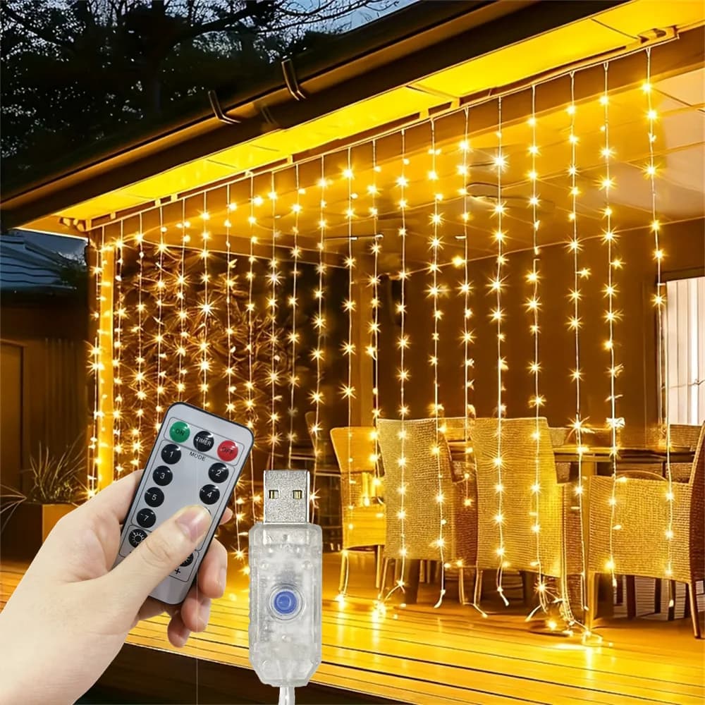 Luci Fatate USB a Tenda, Luci a Stringa LED 3/4/6M per San Valentino, Matrimoni, EID Mubarak, Camera da Letto, Ramadan, Decorazioni per la Casa 2026