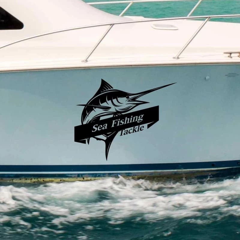 Sea Fishing Equipment Fish Sword Marlin Sticker decal decal sticker bucket equipment store love fishing fish tank for vinyl boats for car