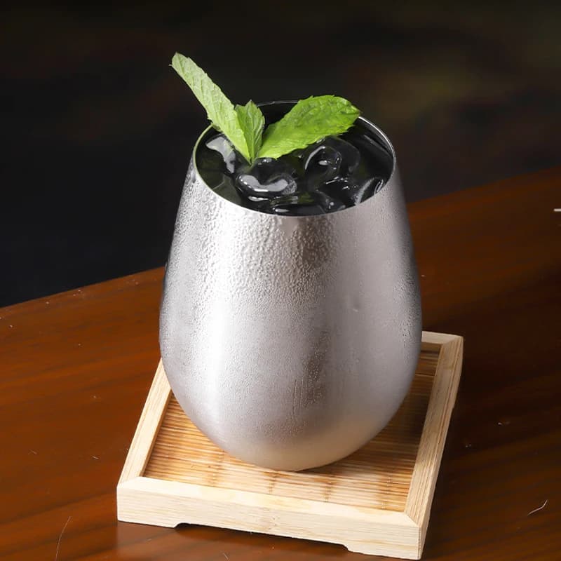 Bicchieri da vino durevoli in acciaio inossidabile da 500 ml Bicchieri da cocktail Tazza da acqua grande Bicchiere da birra Bicchiere da campeggio portatile all'aperto