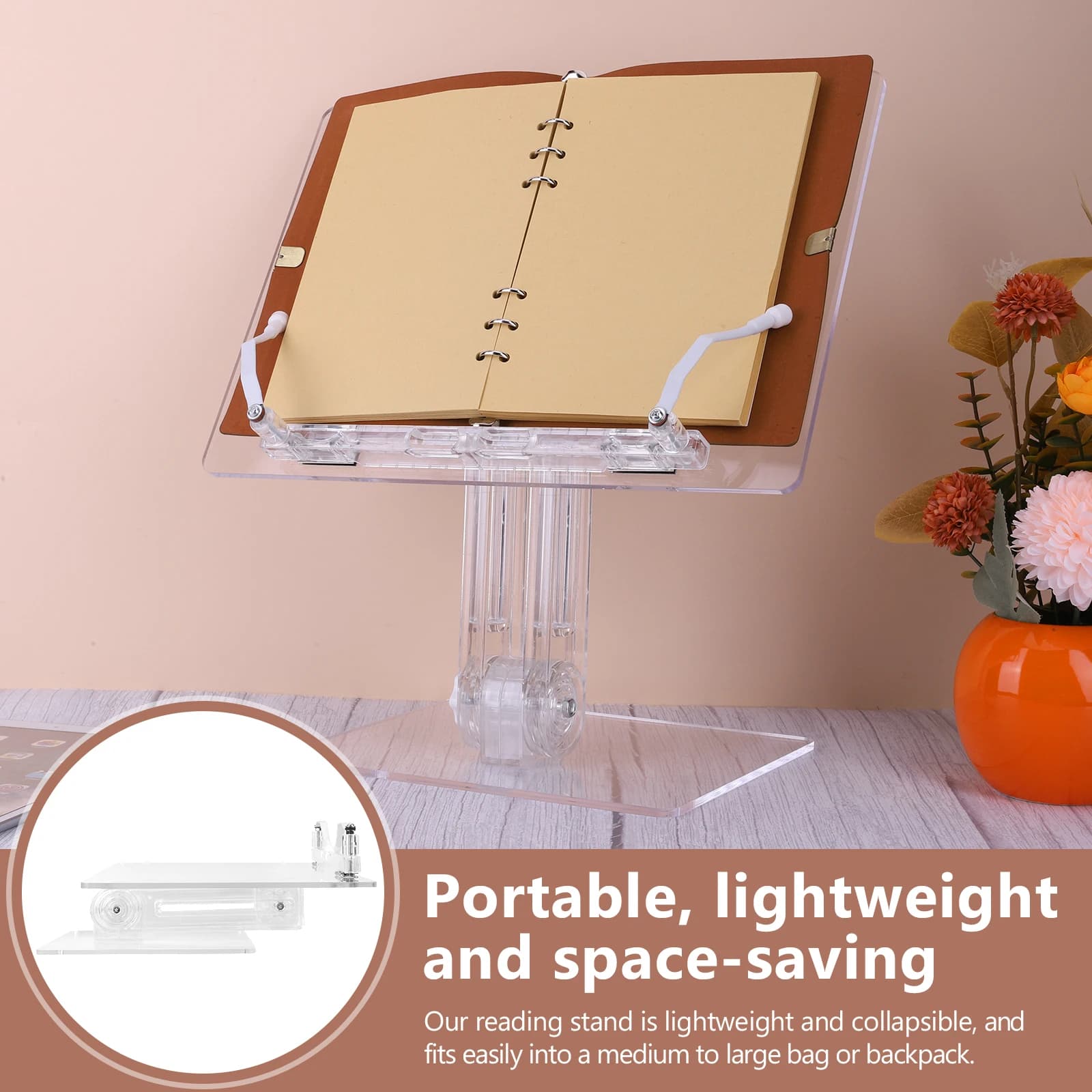 Supporto per Tablet in Acrilico 180 ° Supporto Girevole e Sollevabile per Libri e Tablet, Stand da Scrivania per iPad