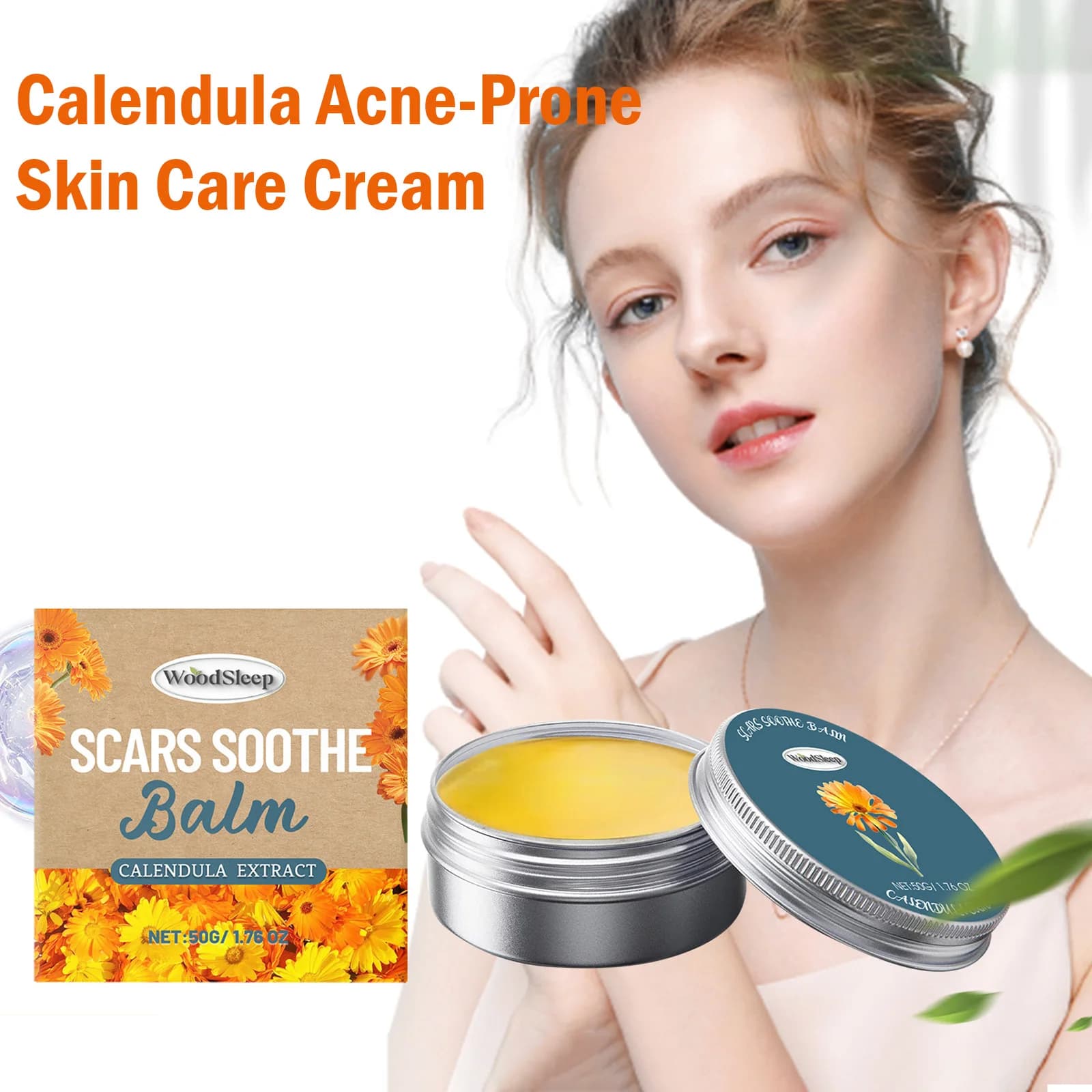Calendula Crema per la tendenza dell'acne Anti-acne e segni di sbiadimento Controllo dell'olio Ridurre i pori Crema lenitiva Non grassa e ad assorbimento rapido Cura della pelle