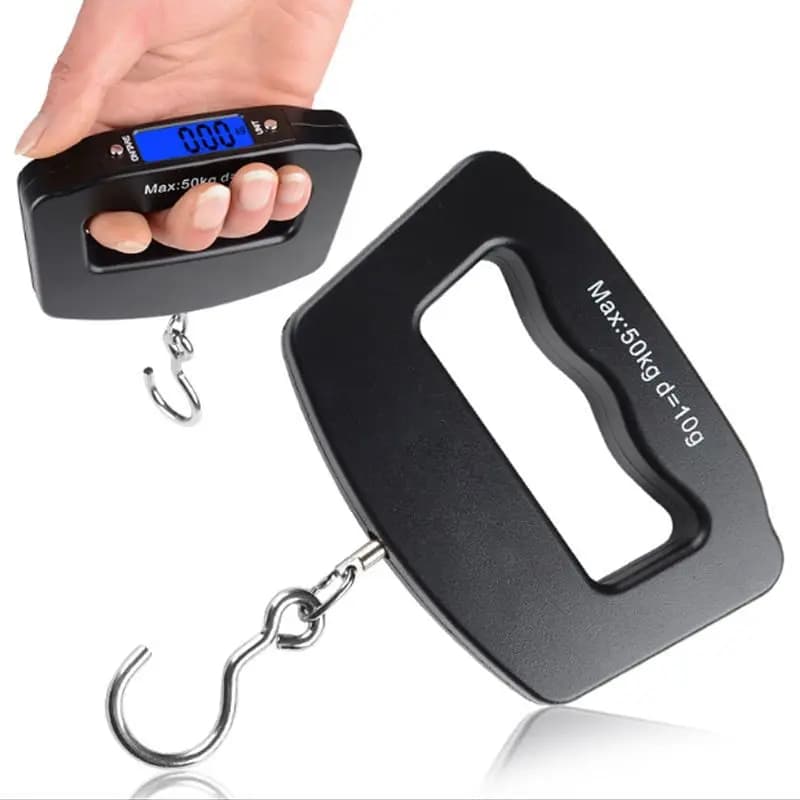 110lb/50kg bilancia elettronica portatile LCD bilancia digitale per bagagli valigia da viaggio pesa borsa per bagagli strumento per l'equilibrio del peso della pesca