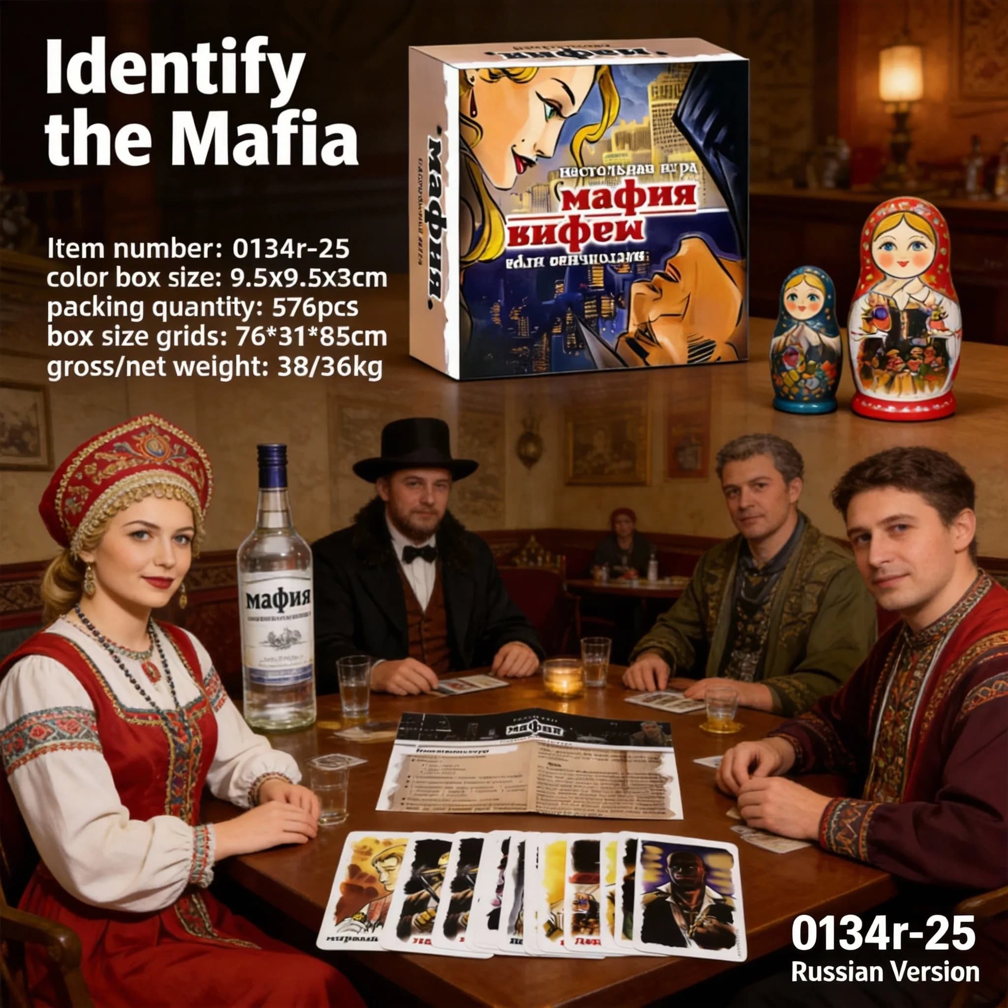 Gioco da Tavolo Russo Mafia Bestseller e Altamente Valutato - Gioco di Società Deception per Adulti, Riunioni di Gruppo - Versione Russa