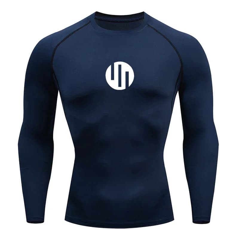 Maglietta a compressione a maniche lunghe da uomo, intimo sportivo da palestra, ad asciugatura rapida, anti-sudore, protezione solare, seconda pelle, per allenamento uomo