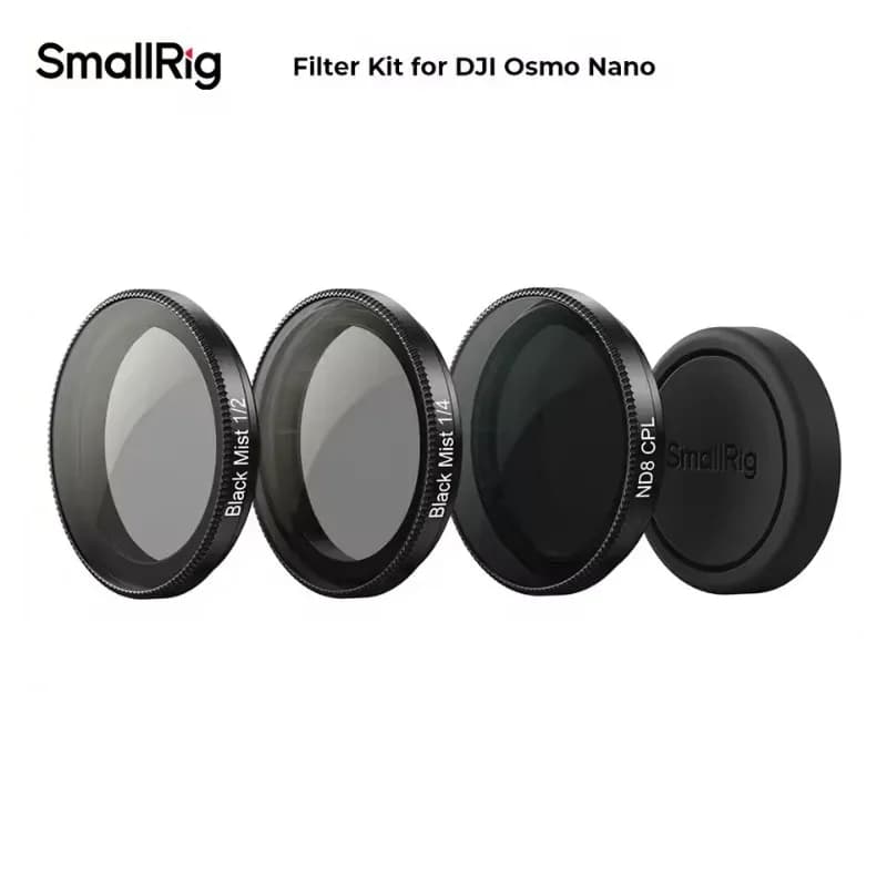Kit Filtri SmallRig per DJI Osmo Nano 5789: Diffusione Nera 1/2, Diffusione Nera 1/4 e Filtro Polarizzante ND8-CPL