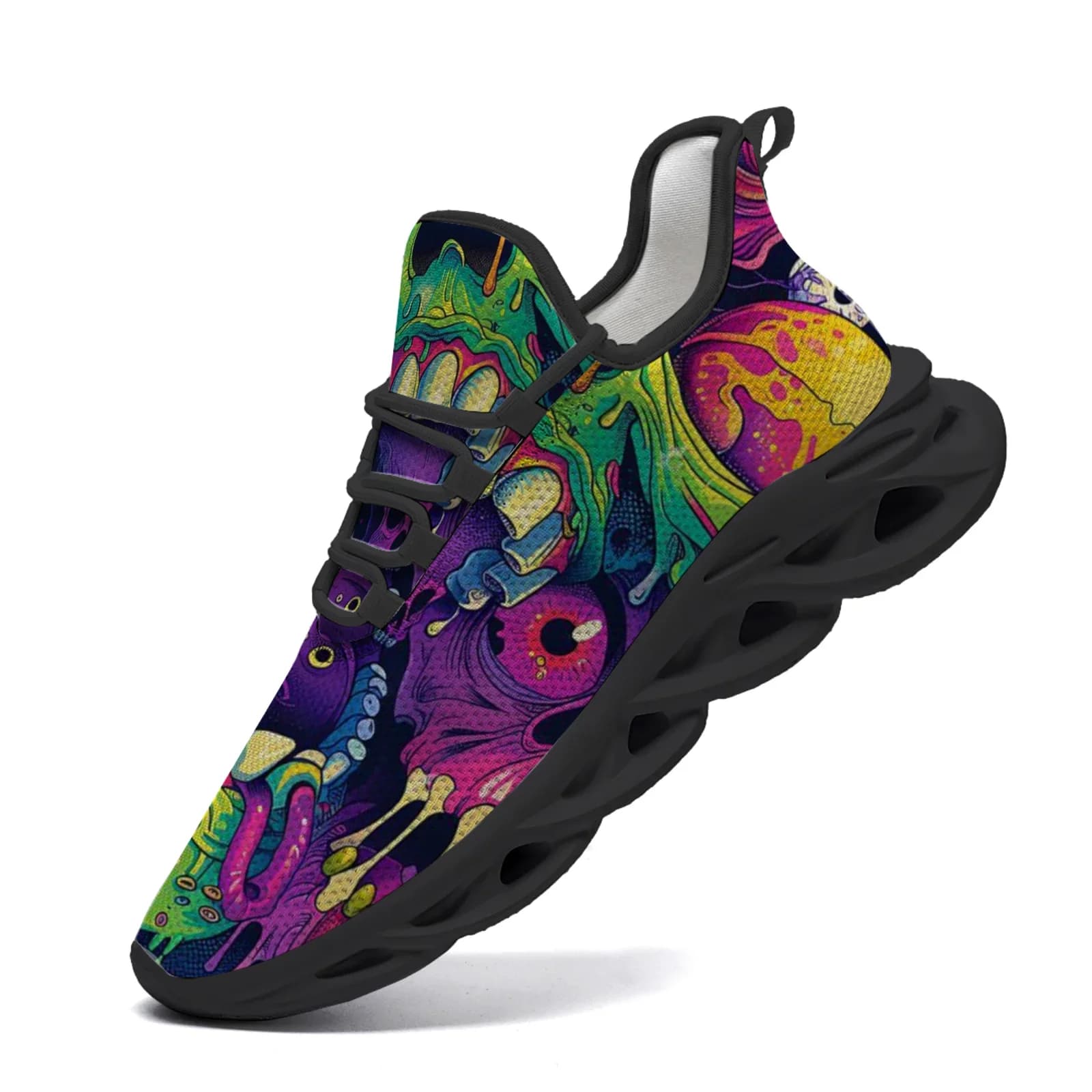 Customizable color monster casual sports shoes youth lightweight running shoes mesh lace-up shoes EUR36-48